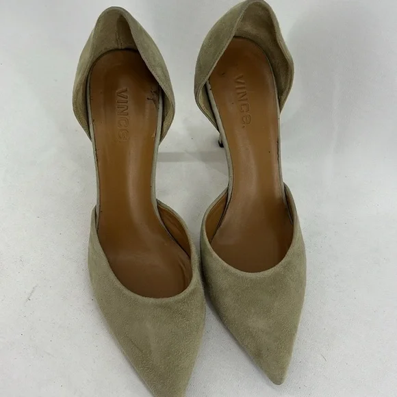 Vince Paulette D'Orsay Suede Pointed Toe Heels - Picture 2 of 10